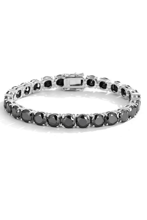 3-6.5mm Moissanite Bracelets for Women 6-9 Inches D Color VVS1 clarity S925 Sterling Silver Black Diamond Bracelet Moissanite Tennis Bracelet with Certificate