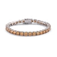 thumbnail image 1 of 3-6.5mm Moissanite Tennis Bracelets Round Cut D Color VVS1 Clarity Champagne Diamond Bracelets for Women S925 Sterling Silver Bracelets（5.5-9 inchs）, 1 of 9