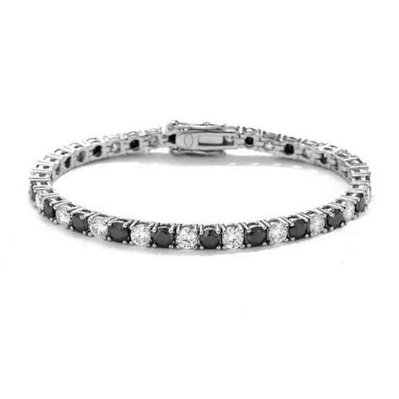 3-6.5mm Moissanite Tennis Bracelets Round Cut D Color VVS1 Clarity White/Black Diamond Bracelets for Women S925 Sterling Silver Bracelets 5.5-9 inchs Charm Jewelry Gifts