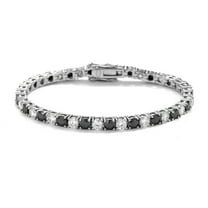 3-6.5mm Moissanite Tennis Bracelets Round Cut D Color VVS1 Clarity White/Black Diamond Bracelets for Women S925 Sterling Silver Bracelets 5.5-9 inchs Charm Jewelry Gifts