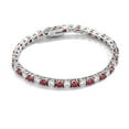 thumbnail image 1 of 3-6.5mm Moissanite Tennis Bracelets Round Cut D Color VVS1 Clarity White/Red Diamond Bracelets for Women S925 Sterling Silver Bracelets 5.5-9 inchs Charm Jewelry Gifts, 1 of 7