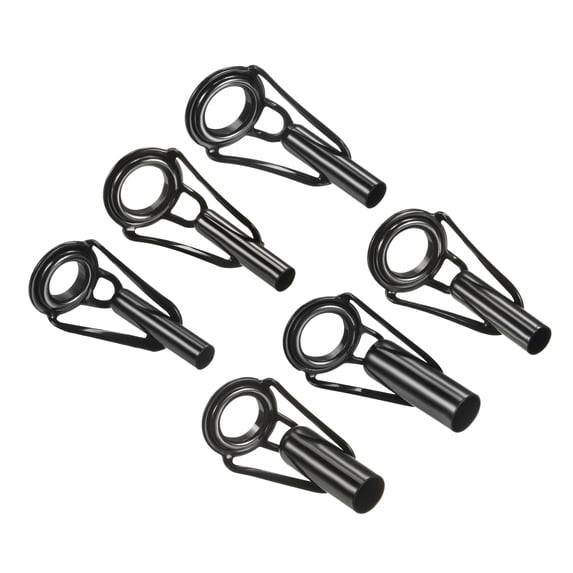 3-6.5mm Tube Dia Stainless Steel Fishing Rod Tips Black Ring, 30 Pack