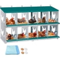 thumbnail image 1 of 3/6/8/10 Compartment Chicken Nesting Box with Roll Away Egg Collection, Perch & Lid Cover, Wall Mount/Free Standing for Hens Ducks, 1 of 8