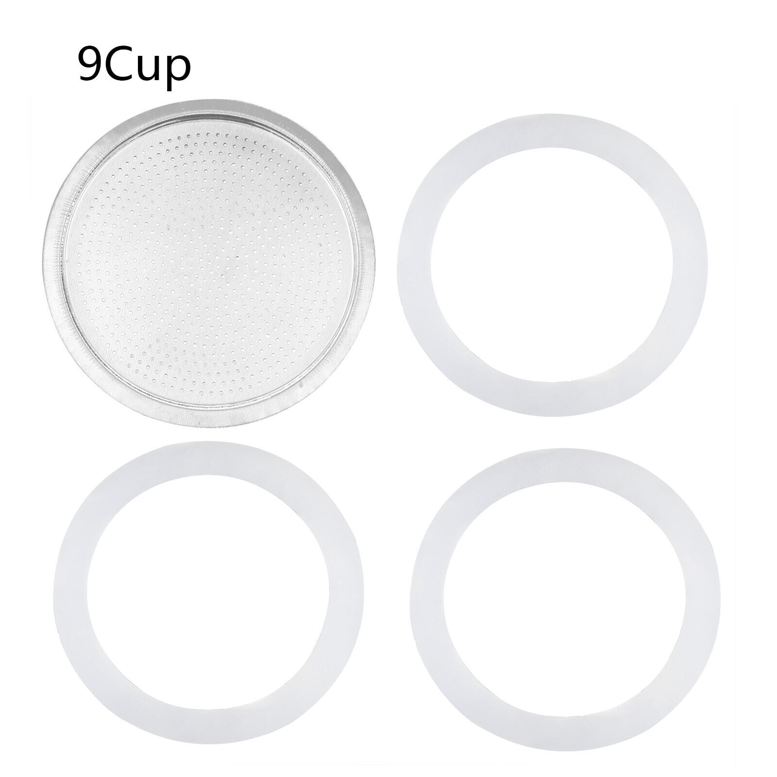 3/6/9/12 Cup Replacement Silica Gel Gaskets+Stainless Steel Filter for