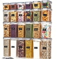 thumbnail image 1 of 3/6/9/15/24pcs Storage Container, Sealed Food Storage Containers With Lids And Labels, BPA Free Plastic Storage Containers, For Pasta, Flour, Sugar, Rice, Grains, Nuts And Coffee Beans, Household Kit, 1 of 4