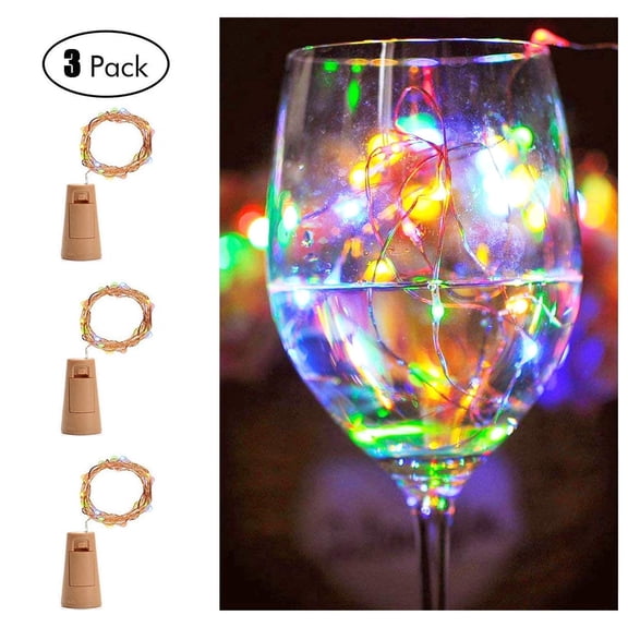3/6/9 Pack 20 LED Wine Bottle Light, Cork Shape Light Bottle Mini String Lighting Copper Wire Light for Christmas Wedding and Party Decoration