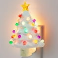 thumbnail image 1 of 3.6" Christmas Tree Night Lights Indoor, White Christmas Decorations LED Lights, 360 Degree Swivel Plug with Switch Xmas Tree Night Lights, Cute Bedroom Christmas Ornaments Gifts for Boys Girls, 1 of 13
