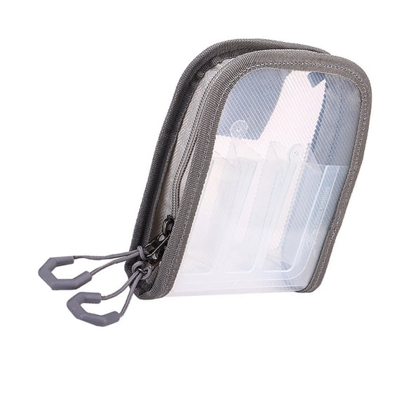 3. 6-Compartment Clear Squid Jigs Lure Storage Case, Portable Tackle Bag with Zippers for Fishing Baits