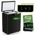 thumbnail image 1 of 3.6 Cu.ft Chest Mini Freezer with Digital Touch Screen Deep Freezer for Bulk Storage Top Open Door 2 Removable Baskets Small Freezer with Wheels for Home Apartment Kitchen Black, 1 of 9
