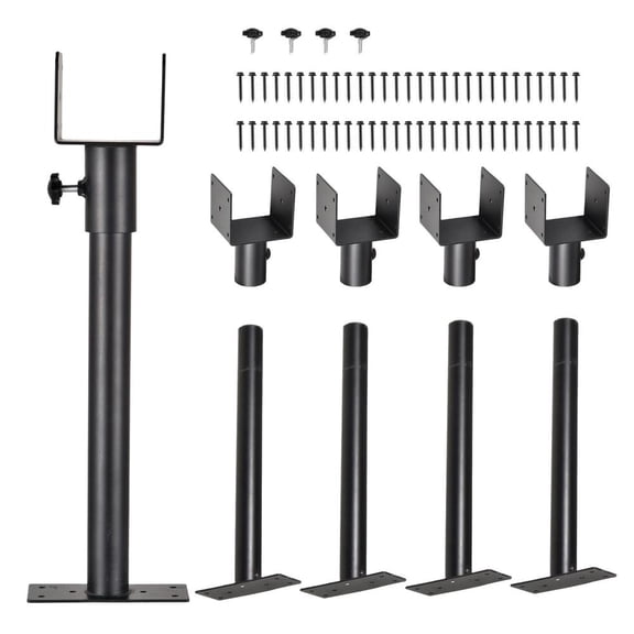 3.6 in Heavy Duty Roof Riser Brackets, 4 Pack Steel Patio Roof Support Hardware for Adjustable Gazebo Height Extension, Perfect for Garden and Deck Structures