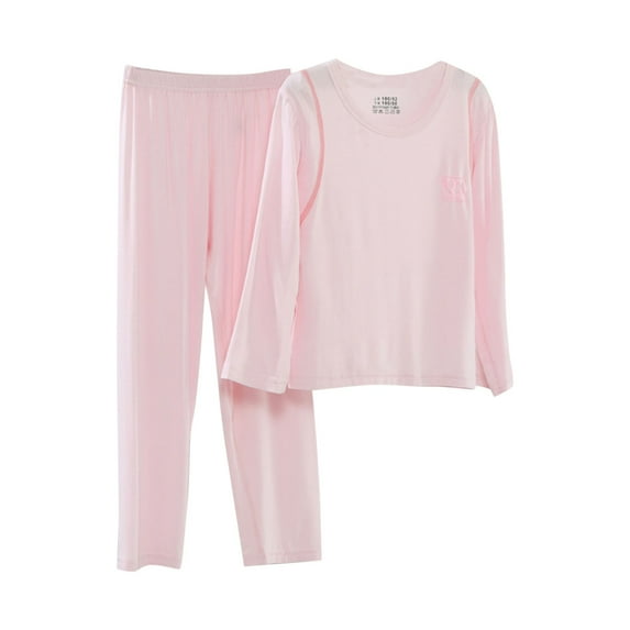 3-6 Month Girl Clothes Spring Baby Fall Clothes, Children's Home Suit Set Boys' and Girls' Sleepwear Middle-Aged Children's Summer Long Sleevedconditioned Clothing