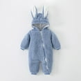 thumbnail image 1 of 3-6 Months Baby Boy Girls Winter Warm Rompers Unisex Newborn Fleece Outfits Bodysuits Toddler Kids Baby Boys Girls Fashion Cute Long Sleeve Plush Lapel Romper Jumpsuit Sky Blue, 1 of 3