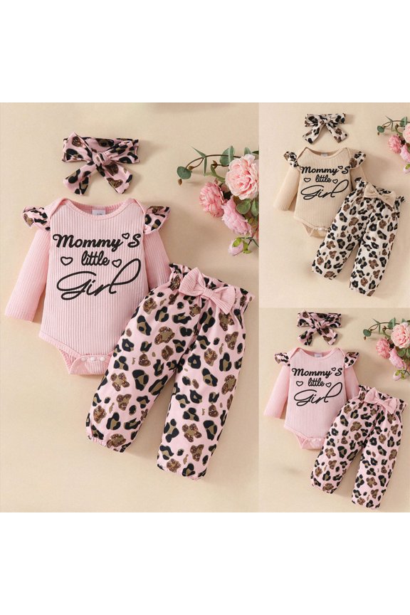 3-6 Months Infant Cute Baby Girls Clothes Set Long Sleeve T-Shirt and Pants Kids 2pcs Outfits School Set