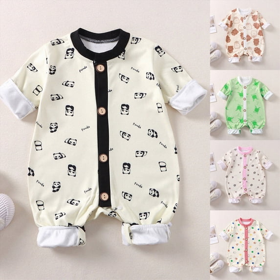3-6 Months Infant Print Rompers,Cute Cartoon Long Sleeve Baby Jumpsuit,Soft Warm Fall Winter Unisex Onesie for Newborn Infant Boys Girls 3 6 9 12 18 Months,Black