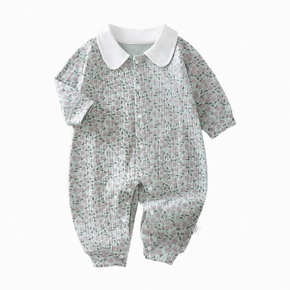 3-6 Months Infant Romper Baby Romper Spring Fall Long Sleeve Cotton Crawling Outfit Bodysuit Warm Home Wear,Light Gray Bodysuit, Sleep & Play One-Piece Bodysuit