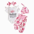 thumbnail image 1 of 3-6 Months Infant Romper Newborn Outfit Baby Girl Going Home Outfit Ruffle Ribbed Romper Top Floral Pants Set Cute Summer Clothes,White Jumpsuit Bodysuit, 1 of 9