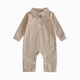 thumbnail image 1 of 3-6 Months Newborn Baby Bodysuits Checkered Print Long Sleeved Bodysuits One-Piece Footed Romper Newborn Gift, 1 of 4