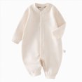 thumbnail image 1 of 3-6 Months Newborn Baby Boy Girl Button Romper Baby Long Sleeve Jumpsuit Spring Fall Outfit, 1 of 7