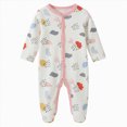 thumbnail image 1 of 3-6 Months Newborn Baby Boys Girls Jumpsuit Footed Long Sleeve Button Bodysuit Outfits Pajamas Sleep & Play, 1 of 7