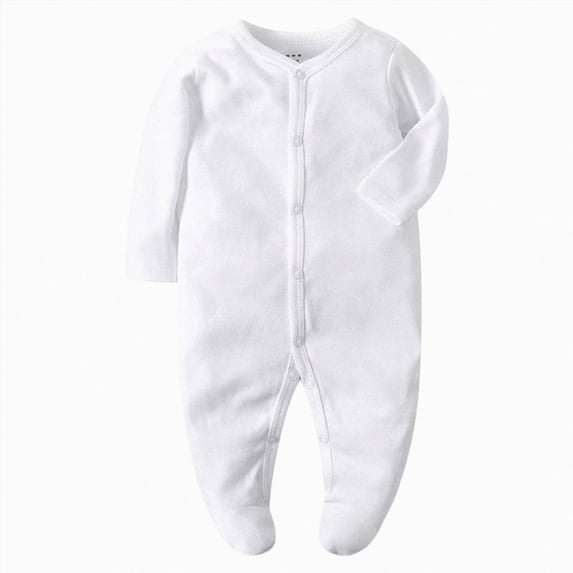 3-6 Months Newborn Baby Boys Girls Jumpsuit Footed Long Sleeve Button Bodysuit Outfits Snowsuit