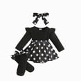 thumbnail image 1 of 3-6 Months Newborn Baby Girls Bodysuits Cute Print Jumpsuit Headband Socks Four Piece Set, 1 of 9