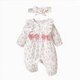 thumbnail image 1 of 3-6 Months Newborn Baby Girls Long Sleeved Bodysuits Newborn Cotton Button Climbing Suit 6-12 Months 12-24 Months, 1 of 8
