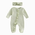 thumbnail image 1 of 3-6 Months Newborn Bodysuit Romper Baby Girls Footies Romper Spring Newborn Fart Coat Long Sleeve Pack Foot Climb Newborn Fall Winter Gift Clothes,Green Jumpsuit Sleep & Play Bodysuit, 1 of 5