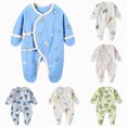 thumbnail image 1 of 3-6 Months Newborn Footed Sleeper Gown With Mitten Side Baby Footed Print Infant Play For 0 6 Months Sleep & Play One-Piece Bodysuit Newborns Everyday Wear, 1 of 6