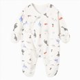 thumbnail image 1 of 3-6 Months Newborn Footed Sleeper Gown With Mitten Side Baby Footed Print Infant Play For 0 6 Months One-Piece Jumpsuit Newborn Gift, 1 of 6