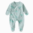 thumbnail image 1 of 3-6 Months Newborn Footed Sleeper Gown With Mitten Side Baby Footed Print Infant Play For 0 6 Months One-Piece Romper Newborn Pajamas, 1 of 8