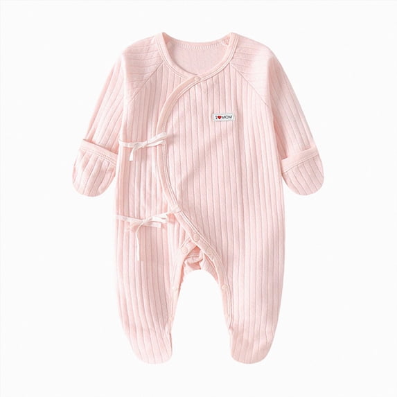 3-6 Months Newborn Infant One-Piece Jumpsuit Baby Bear Patched Casual Long Sleeve Bodysuit Toddler & Infant Boy's Girl's Pink Bodysuit Baby Gift
