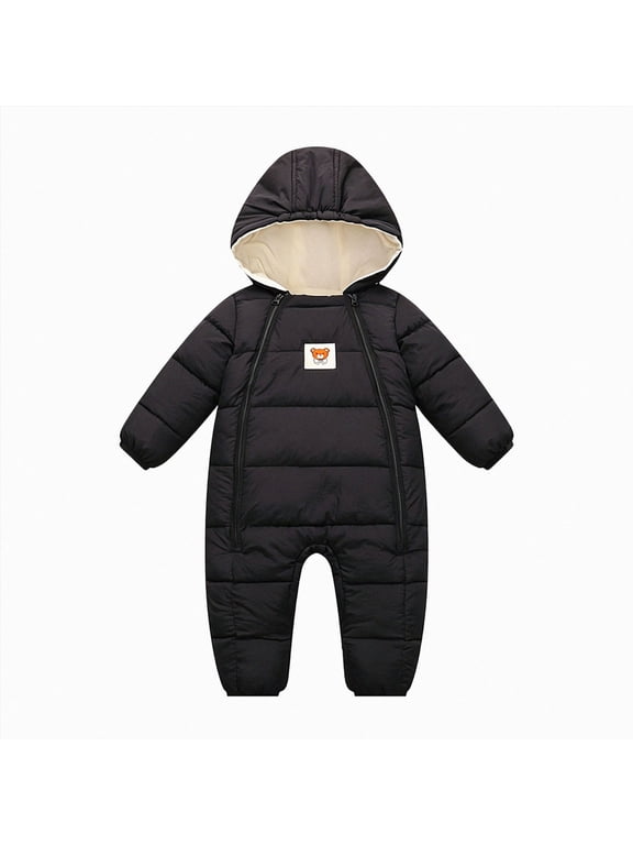 3-6 Months Newborn Infant Snowsuit Toddler Winter Coat Baby Girl Clothes Warm Jacket 0 3 3 6 Month Black
