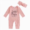 thumbnail image 1 of 3-6 Months Newborn Newborn Outfit Girl Long Sleeve Letter Romper Ribbed Knit Jumpsuit Baby Girl Preemie Outfit, 1 of 7