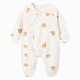 thumbnail image 1 of 3-6 Months Newborn Preemie Bodysuit Boy Girl Climbing Suit Footed Sleeper Gown With Mitten Cuffs Cotton Side Baby Footed Print Infant Play For 0 6 Months Yellow Rompers Baby Gift, 1 of 6