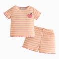 thumbnail image 1 of 3-6 Months Newborn Toddler Girl Outfits Short Sleeves T Shirt Tee Tops + Shorts Cute Outfits Set for 0 6 12 18 24 M 1t 2t 3t 4t 5t 6t Pajamas & Dailywear Set Girls Pink Tracksuit, 1 of 5