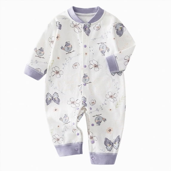 3-6 Months Newborn Unisex Footless Baby Sleepers Romper Long Sleeve One-Piece Romper Newborn Pajamas