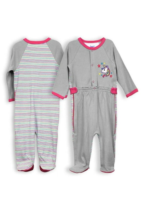 3-6 Months Zip Leg Sleeper - Unicorn & Stars