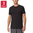 thumbnail image 1 of 3-6 Pack Men's 100% Cotton Tagless Crew Neck T-Shirt Undershirt Tee (Medium, Black, 3 Pack), 1 of 3