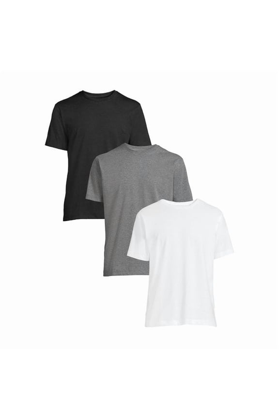 3-6 Pack Men's 100% Cotton Tagless Crew Neck T-Shirt Undershirt Tee (Small, Assorted, 6 Pack)