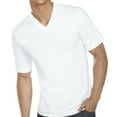 thumbnail image 1 of 3-6 Pack Men's 100% Cotton Tagless V-Neck T-Shirt Undershirt Tee (Small, White, 3 Pack), 1 of 3