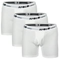 thumbnail image 1 of 3-6 Pack Men's Boxer Briefs Tagless Cotton Underwear Cotton Open Fly Underwear (S, White, 3 Pack), 1 of 3
