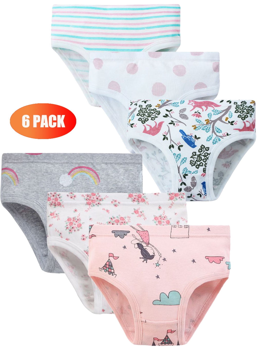 little daughter underweaR 3-6 Packs Little Girl Underwear Toddler Panties Big Kids Undies Soft 100%  Cotton 2-12 Years - Walmart.com