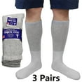 thumbnail image 1 of 3/6 Pairs Men Women Physicians Approved Diabetic Crew Socks Cotton Loose Fitting Non Binding Top Comfortable Wear 13-15 Grey 3-Pack, 1 of 6