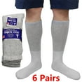 thumbnail image 1 of 3/6 Pairs Men Women Physicians Approved Diabetic Crew Socks Cotton Loose Fitting Non Binding Top Comfortable Wear 9-11 Grey 6-Pack, 1 of 6