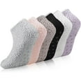 thumbnail image 1 of 3/6 Pairs Non Slip Hospital Socks for Women Fluffy Fuzzy Slipper Socks with Grips, 1 of 1