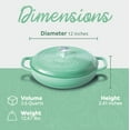 thumbnail image 1 of 3.6 QT Light Green Enameled Cast Iron Braiser Pan with Lid, Oven Safe Cookware, 1 of 8