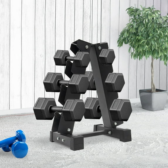 3/6-Tier Heavy-Duty Dumbbell Rack Stand Weight Rack Dumbbells Storage Shelf