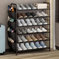 thumbnail image 1 of 3/6-Tier Metal Shoe Rack Organizer - Space-Saving Shoe Shelf with Side Bag for Entryway, Closet, Bedroom - Bronze (Ideal Gift), 1 of 8