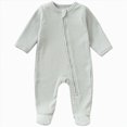 thumbnail image 1 of 3-6 Years Infant Jumpsuit Baby Clothes Toddler Newborn Comfy Cotton Unisex Cute Boy Girl Rompers Pjs Pajamas Romper,Light Green Jumpsuit Bodysuit, 1 of 4
