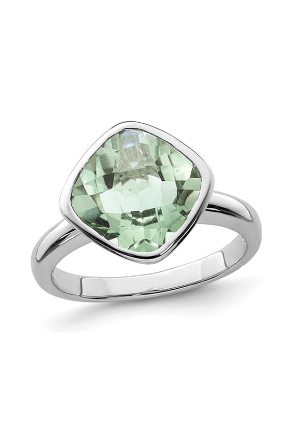 3.60 Carat (Ctw) Green Quartz Ring in Sterling Silver